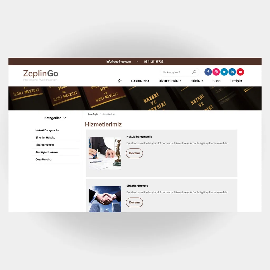 Avukat Hukuk Web Sitesi V1 ekran görüntüsü