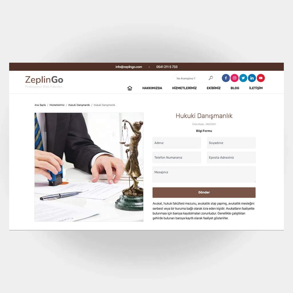 Avukat Hukuk Web Sitesi V1 ekran görüntüsü