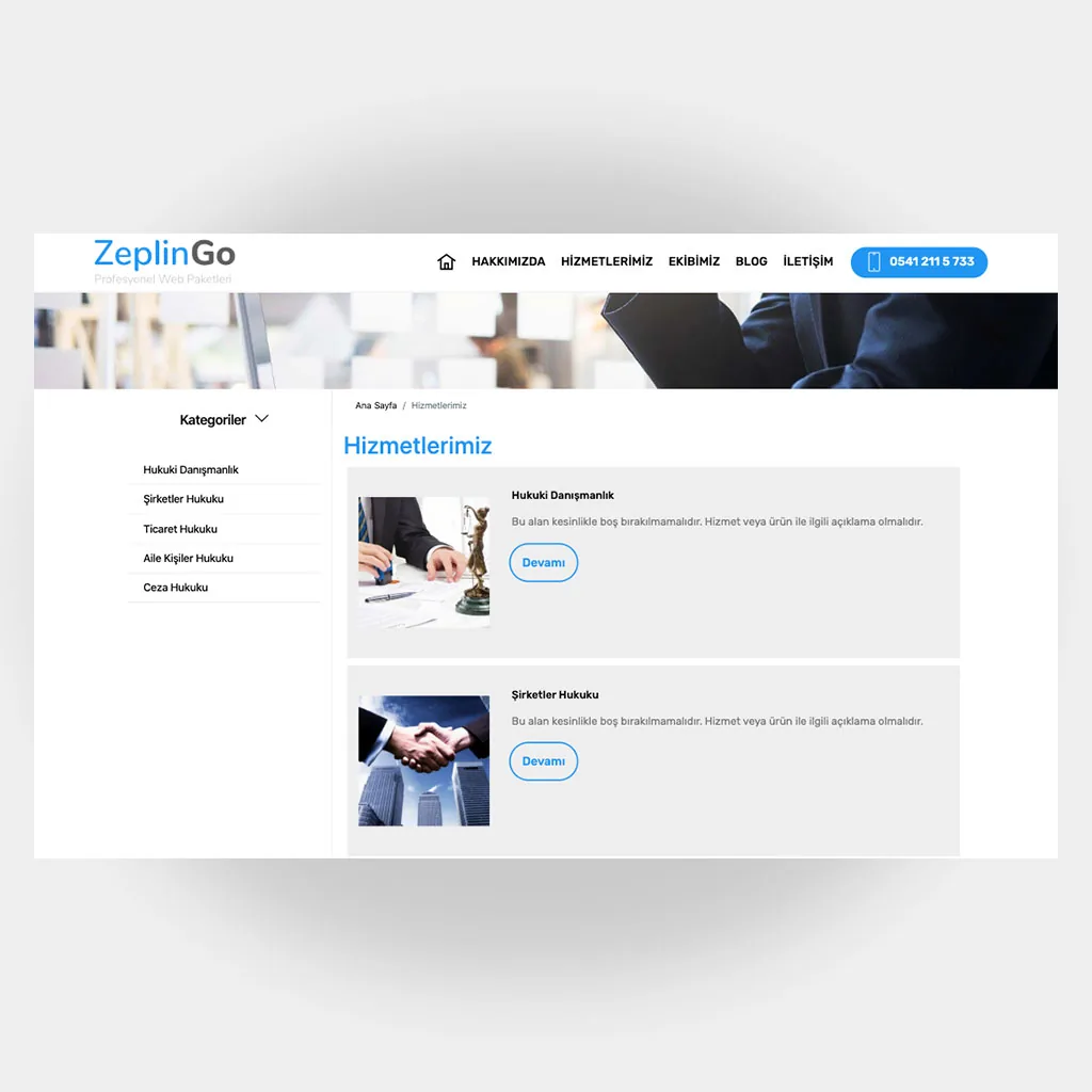 Avukat Hukuk Web Sitesi V4 ekran görüntüsü