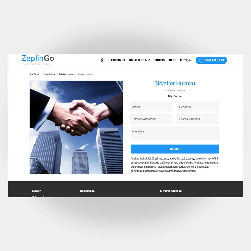 Avukat Hukuk Web Sitesi V4 ekran görüntüsü