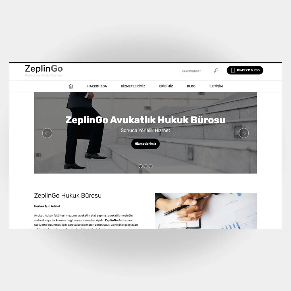 Avukat Hukuk Web Sitesi V6 tasarım önizlemesi