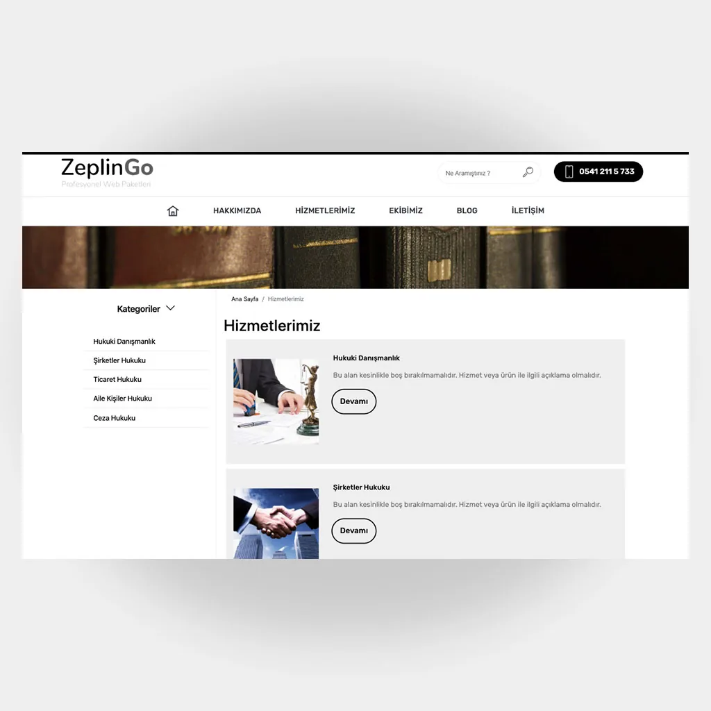 Avukat Hukuk Web Sitesi V6 ekran görüntüsü