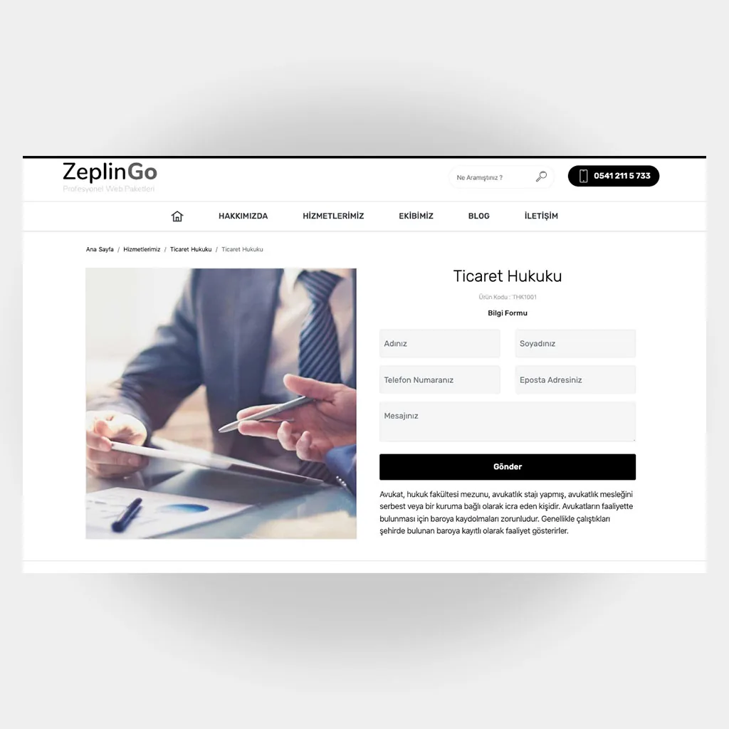 Avukat Hukuk Web Sitesi V6 ekran görüntüsü