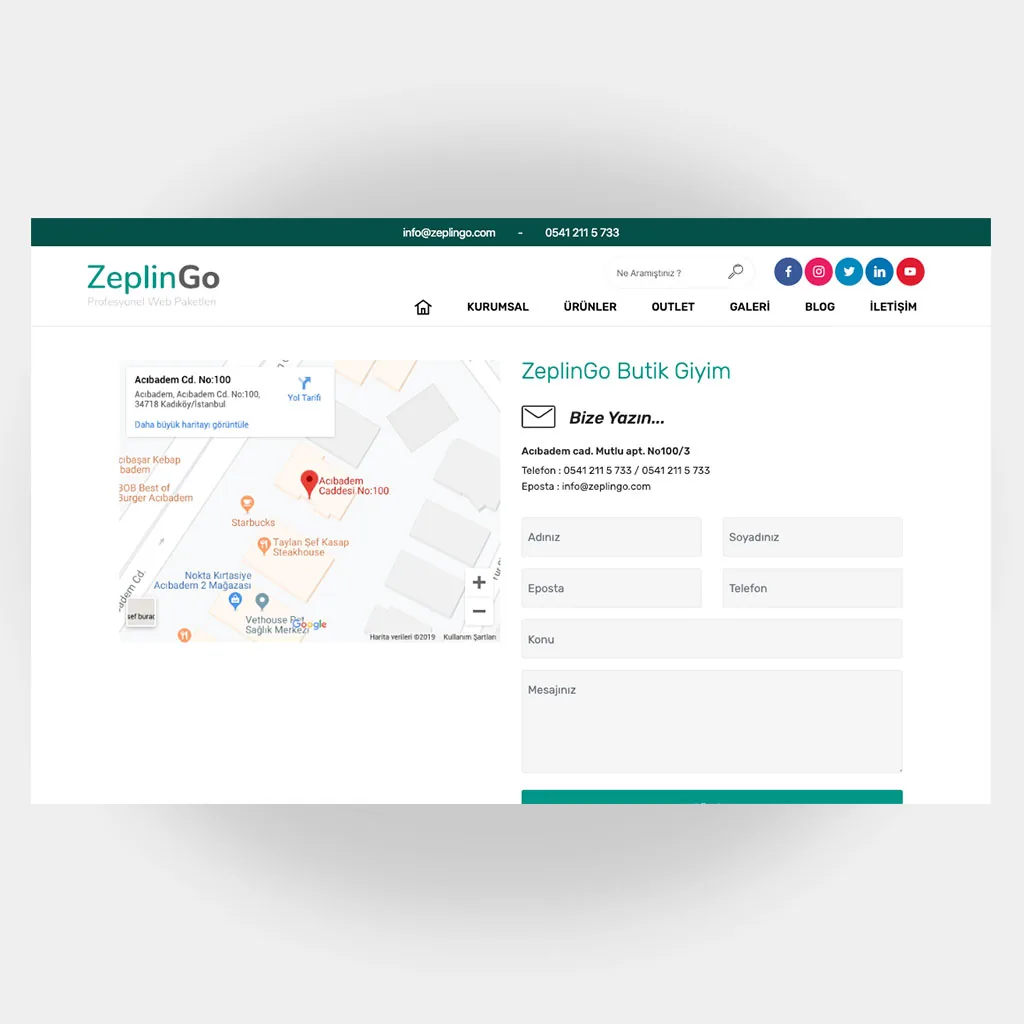 E-ticaret web sitesi arayüz örneği 1
