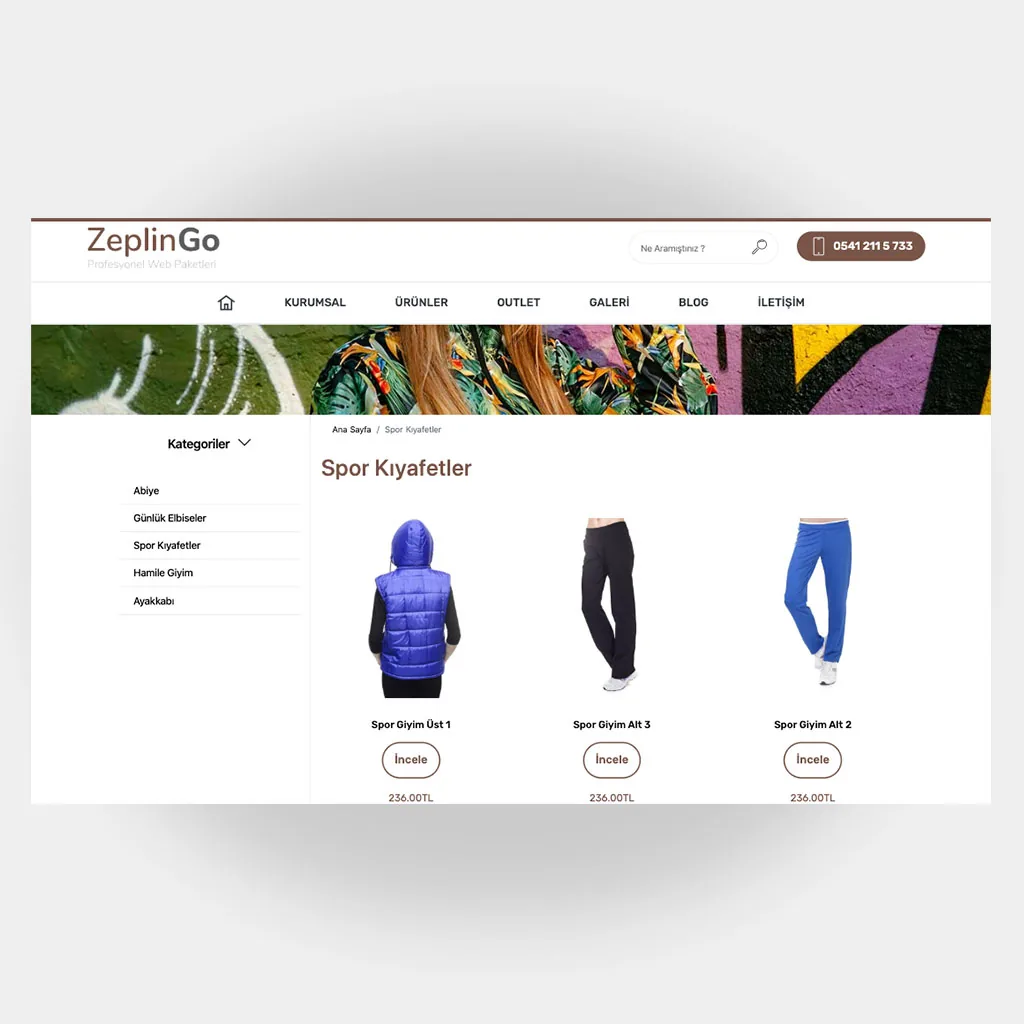 Tekstil Giyim Web Sitesi V2 ekran görüntüsü