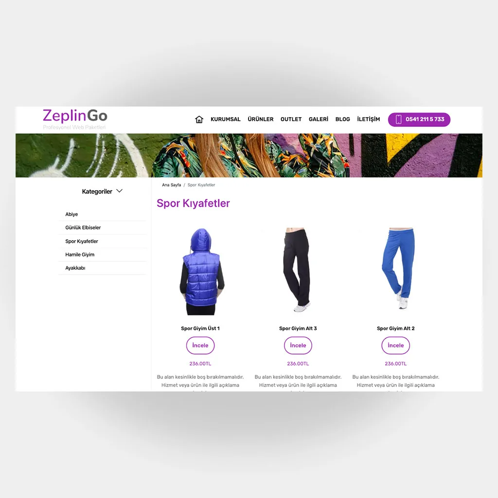 Tekstil Giyim Web Sitesi V4 ekran görüntüsü