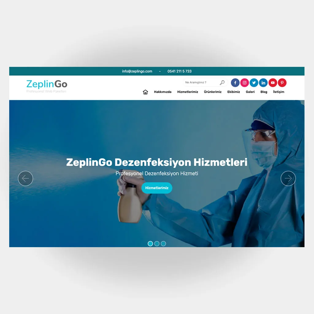 Dezenfeksiyon Web Sitesi Tasarımı