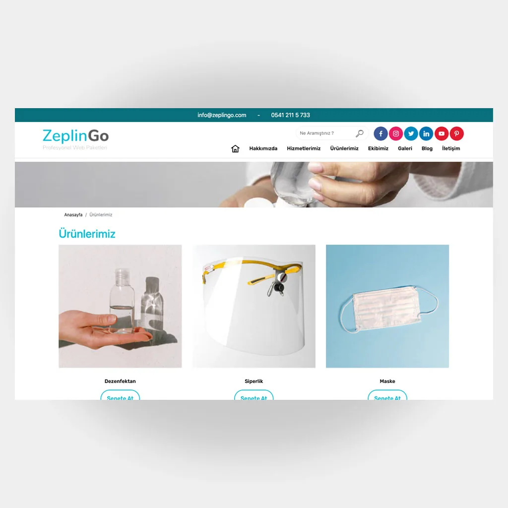Dezenfeksiyon Web Sitesi V1 ekran görüntüsü