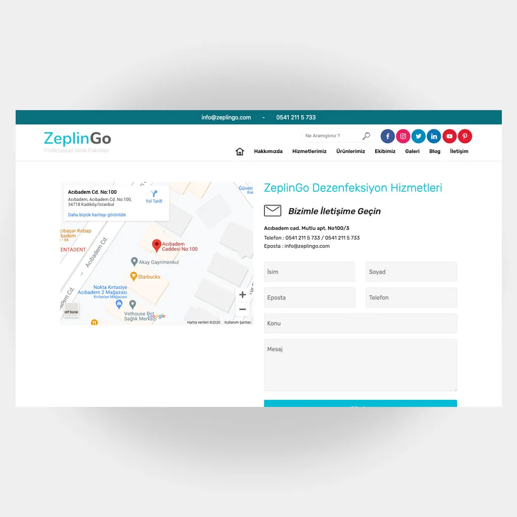 Dezenfeksiyon Web Sitesi V1 ekran görüntüsü