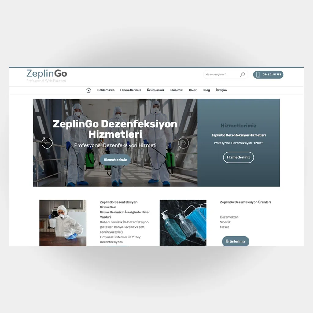Dezenfeksiyon Web Sitesi V2 ekran görüntüsü