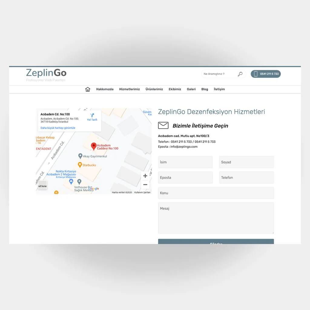 Dezenfeksiyon Web Sitesi V2 ekran görüntüsü