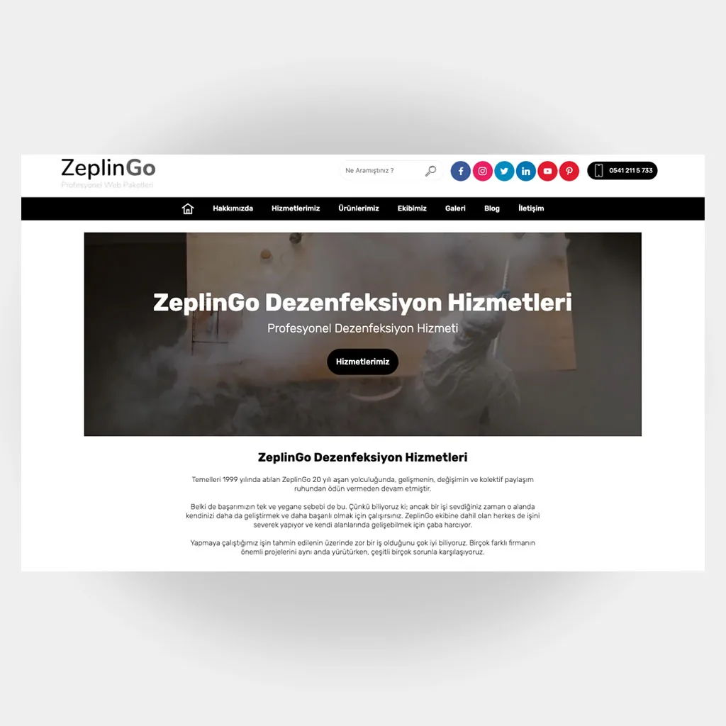 Dezenfeksiyon Web Sitesi V3 tasarım önizlemesi
