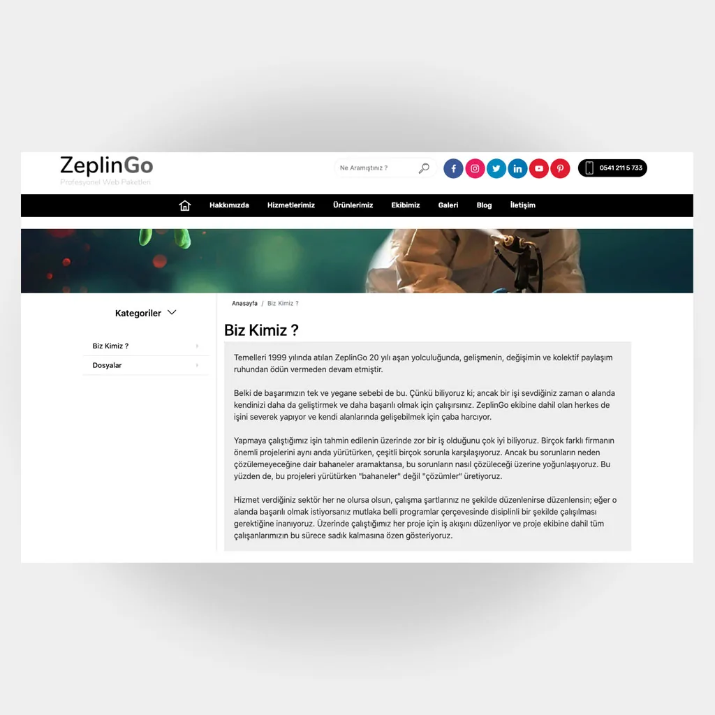 Dezenfeksiyon Web Sitesi V3 ekran görüntüsü
