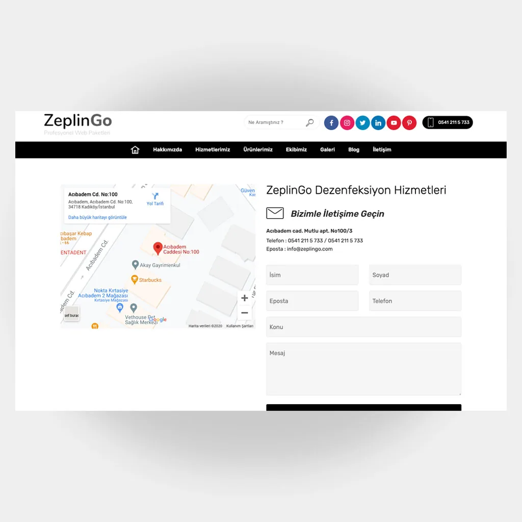 Dezenfeksiyon Web Sitesi V3 ekran görüntüsü