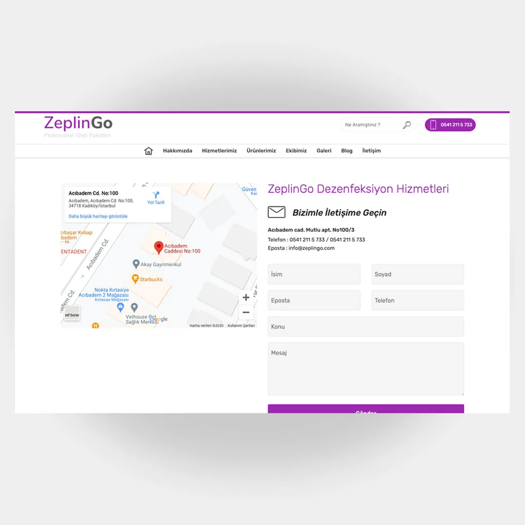 Dezenfeksiyon Web Sitesi V6 ekran görüntüsü