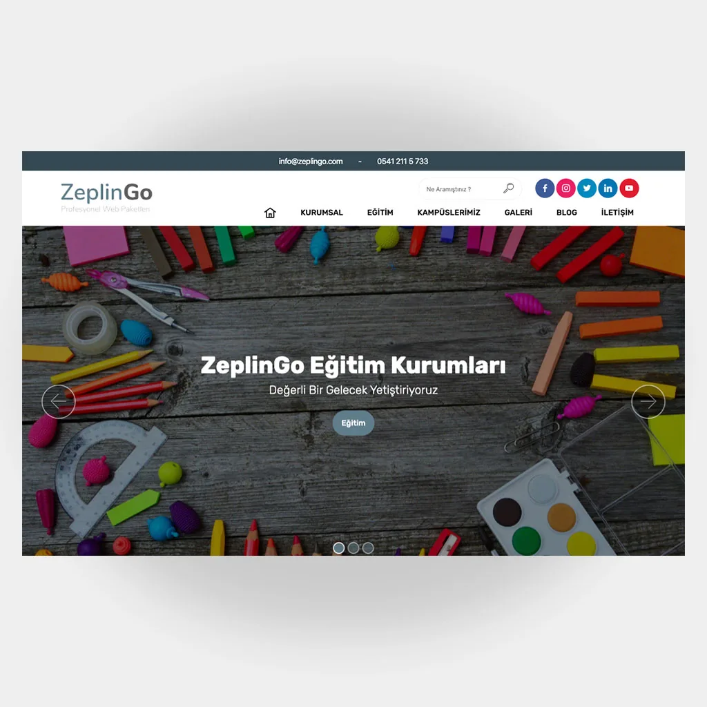 Eğitim Okul Web Sitesi Tasarımı