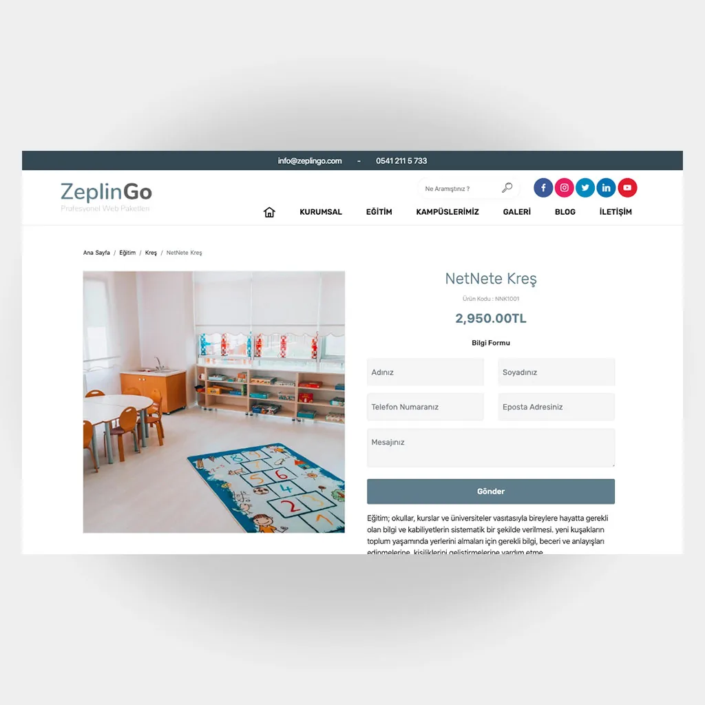 Eğitim Okul Web Sitesi V1 ekran görüntüsü