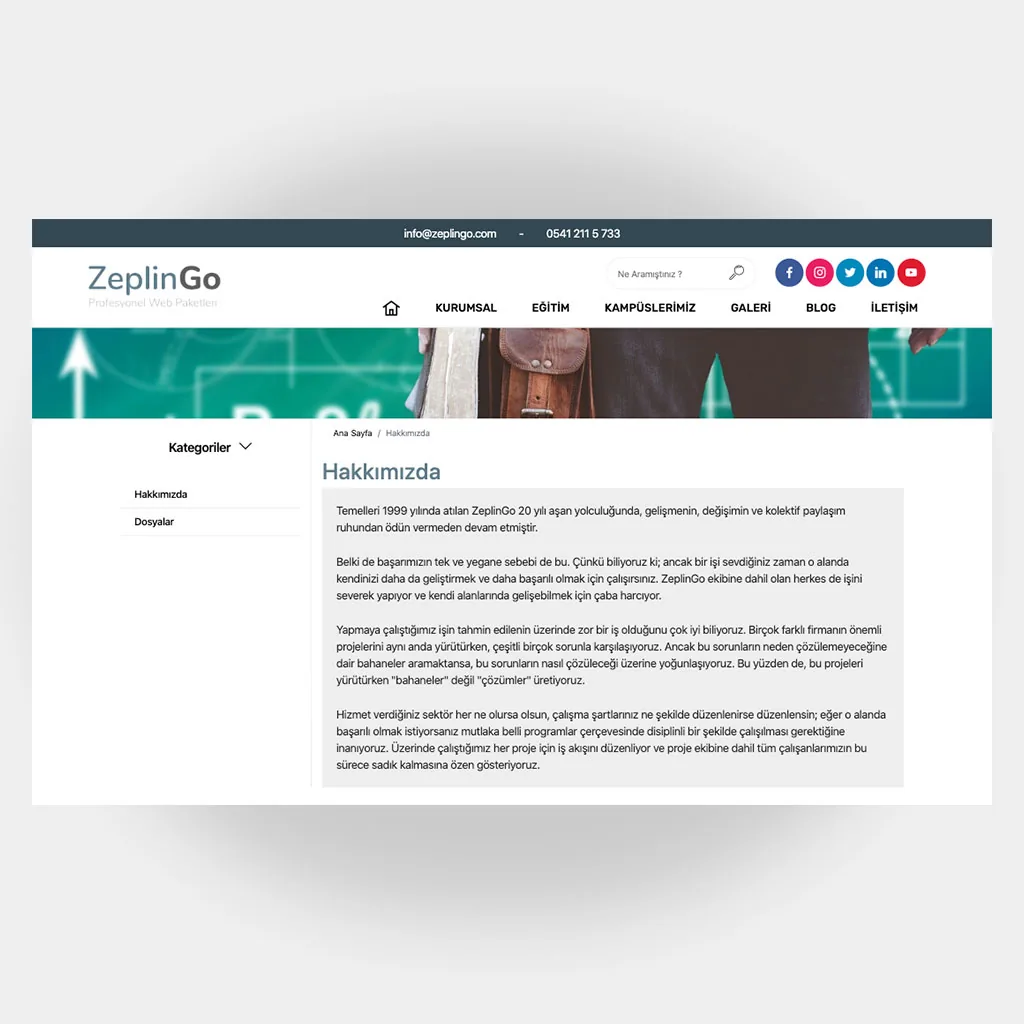 Eğitim Okul Web Sitesi V1 ekran görüntüsü