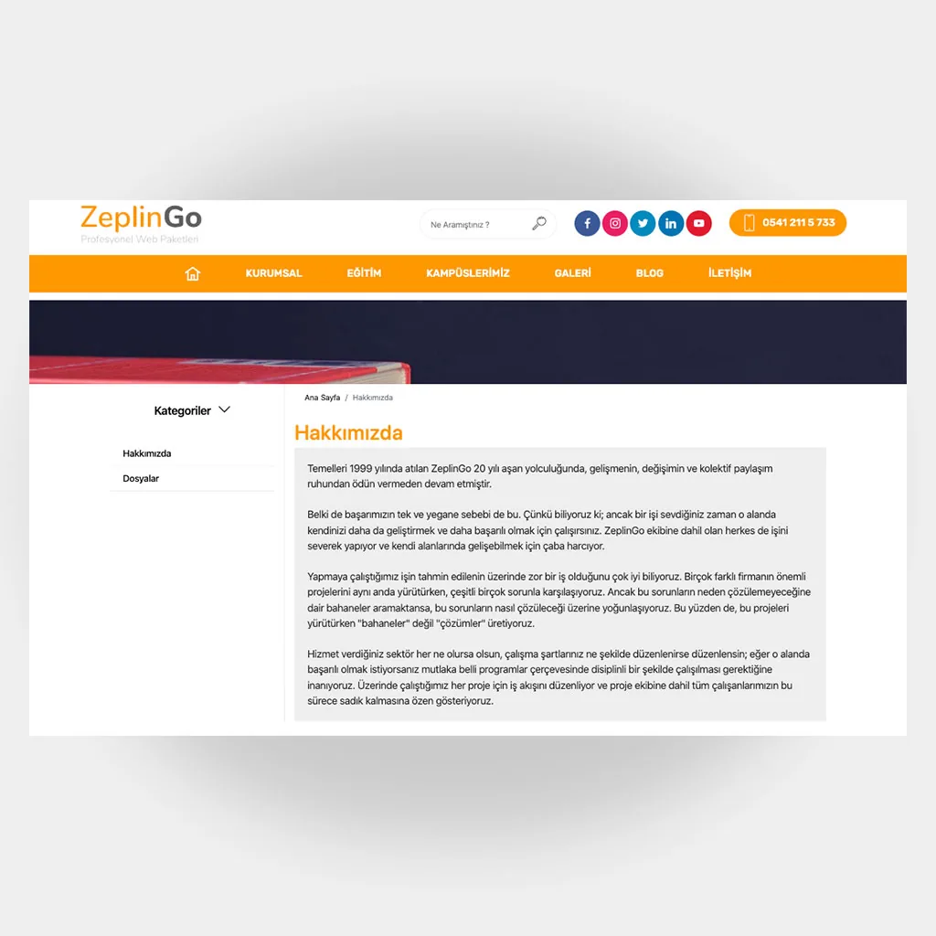 Eğitim Okul Web Sitesi V3 ekran görüntüsü