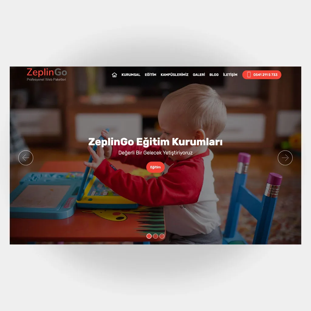 Eğitim Okul Web Sitesi V4 tasarım önizlemesi