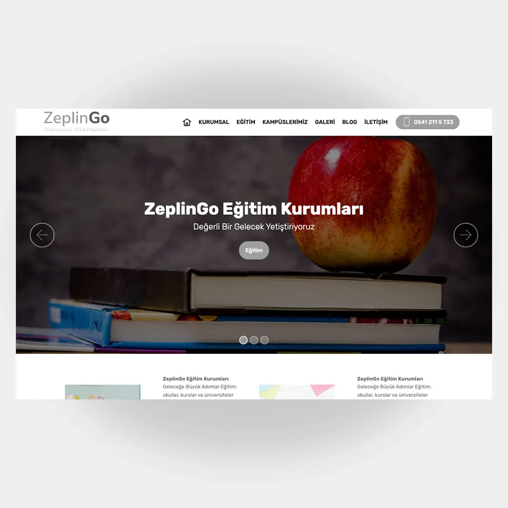 Eğitim Okul Web Sitesi V5 ekran görüntüsü
