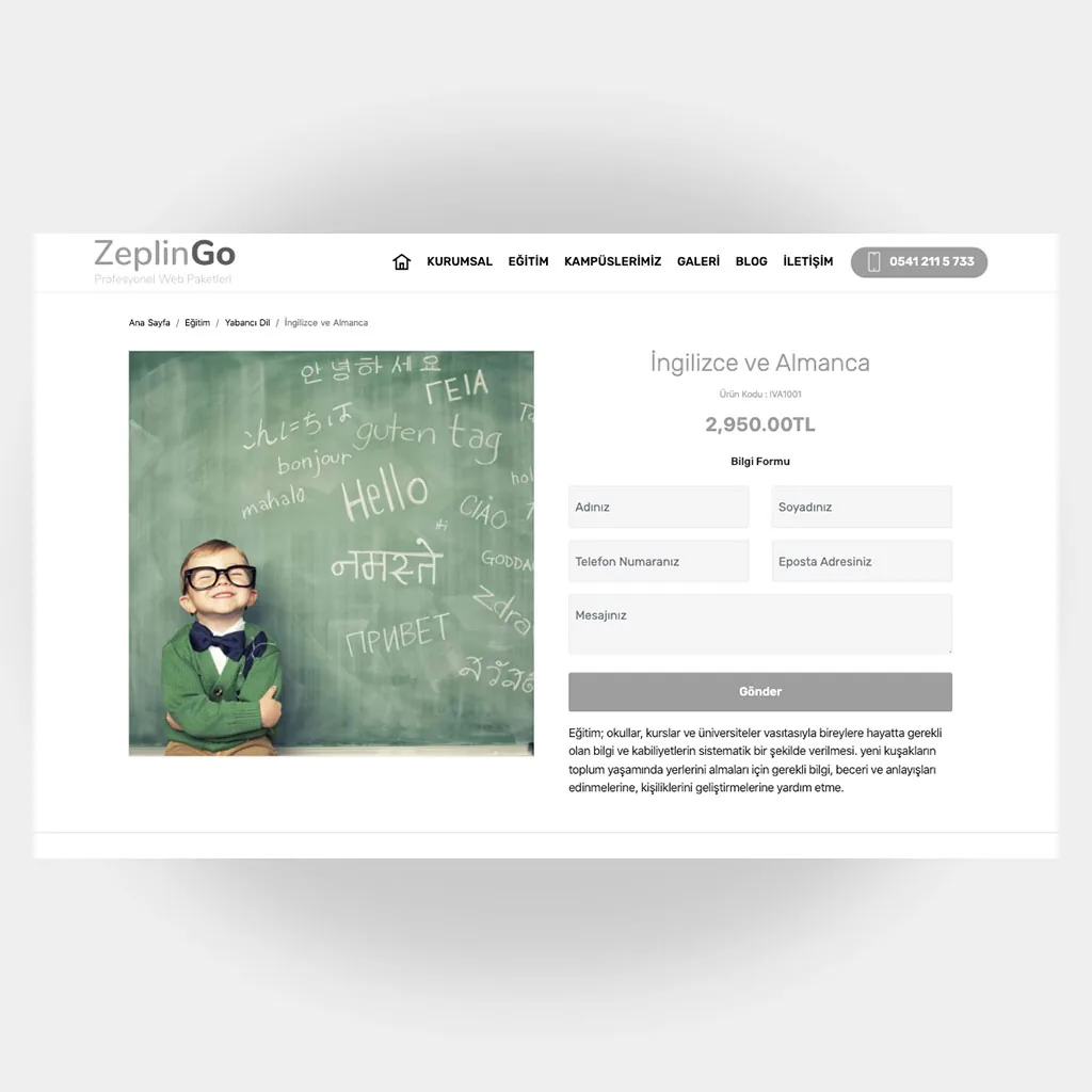 Eğitim Okul Web Sitesi V5 ekran görüntüsü