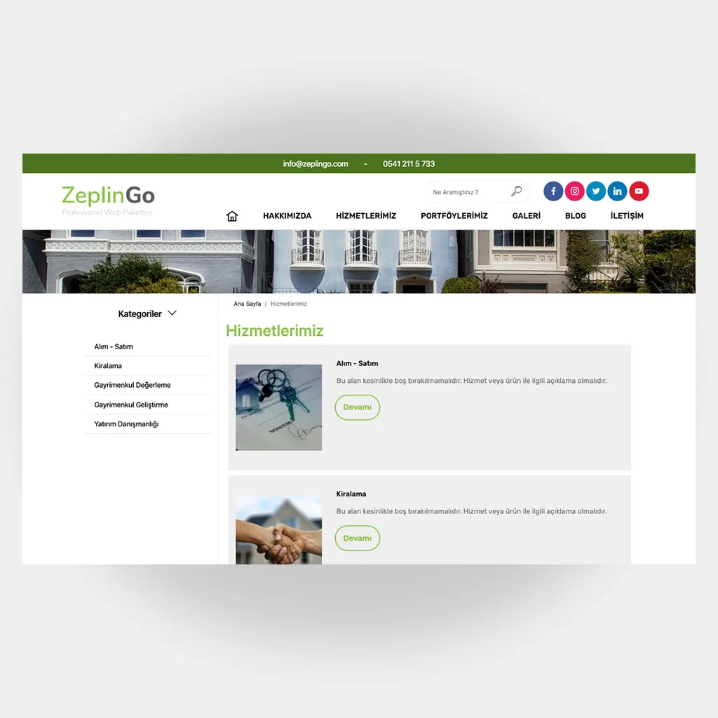 Emlakçı Web Sitesi V1 ekran görüntüsü