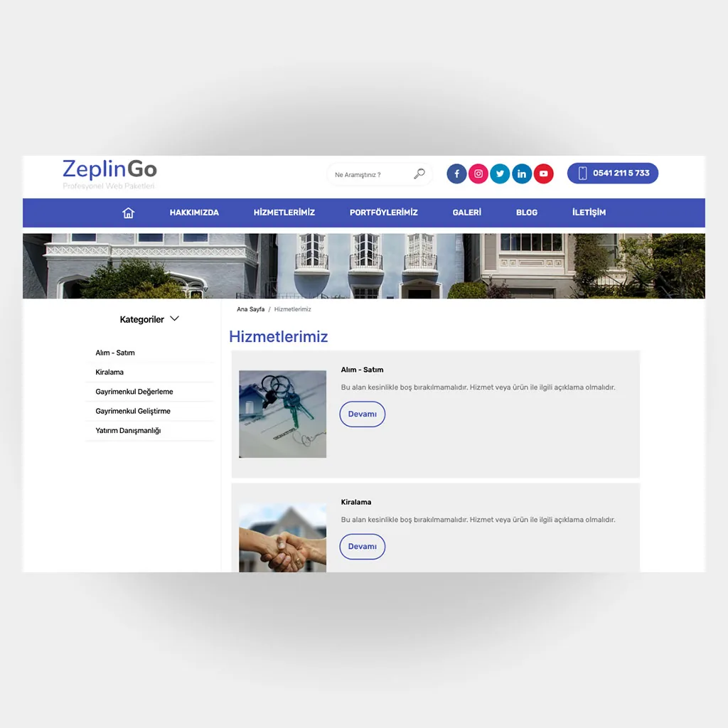 Emlakçı Web Sitesi V3 ekran görüntüsü