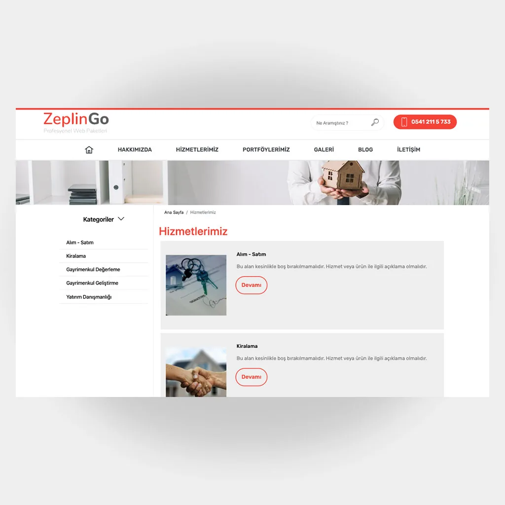 Emlakçı Web Sitesi V6 ekran görüntüsü