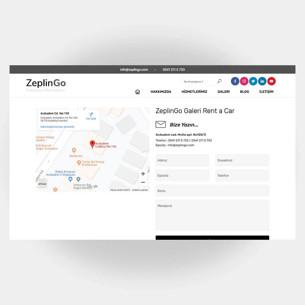 Galeri Araç Kiralama Web Sitesi V1 ekran görüntüsü