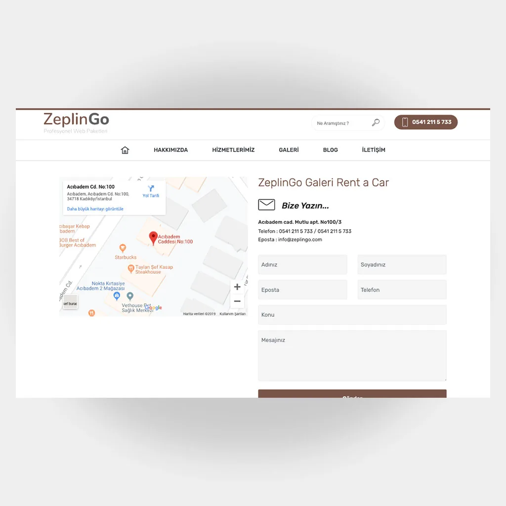 Galeri Araç Kiralama Web Sitesi V2 ekran görüntüsü