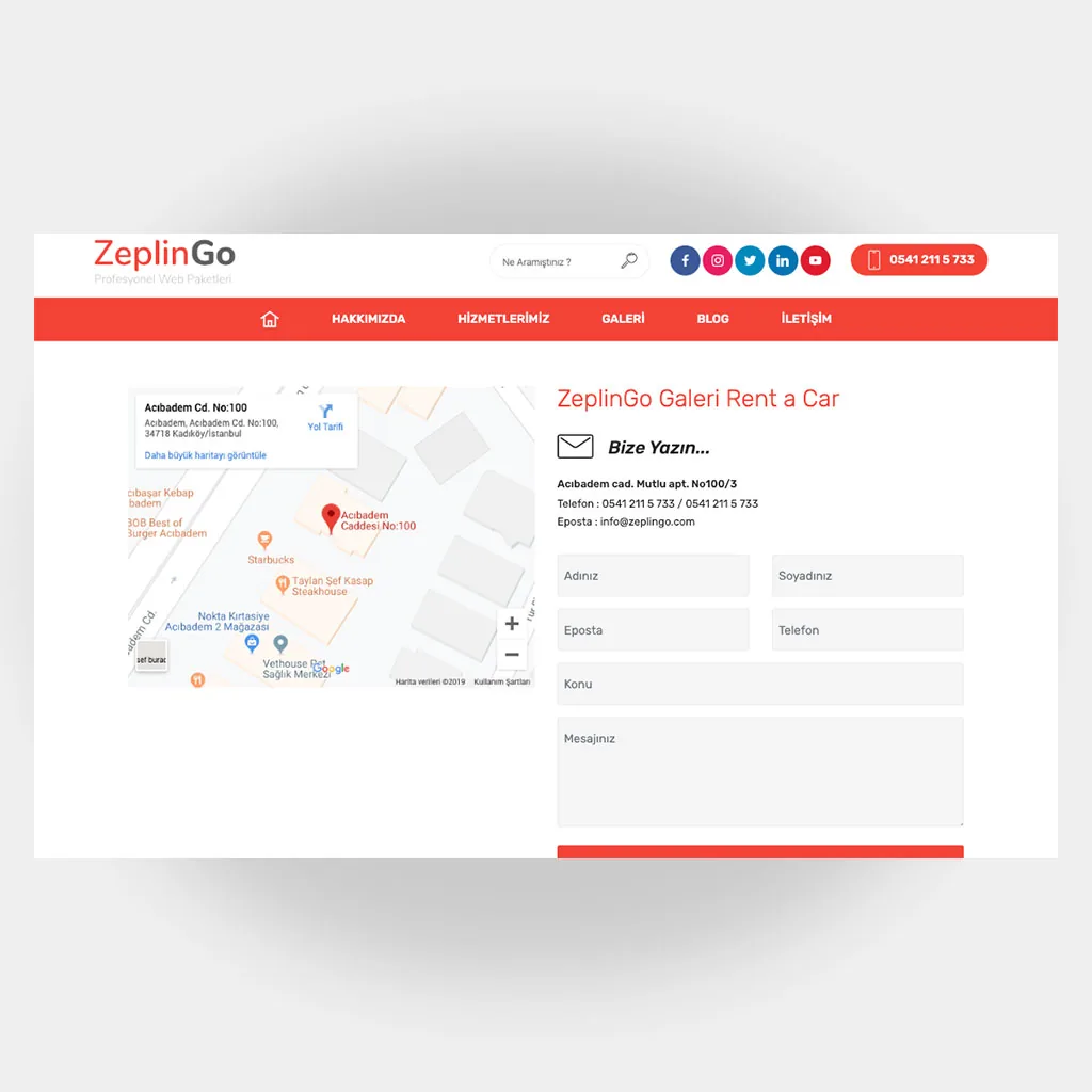 Galeri Araç Kiralama Web Sitesi V3 ekran görüntüsü