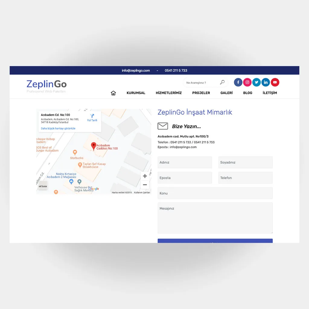 İnşaat Mimarlık Web Sitesi V1 ekran görüntüsü