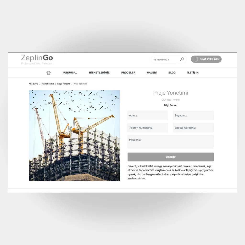 İnşaat Mimarlık Web Sitesi V2 ekran görüntüsü