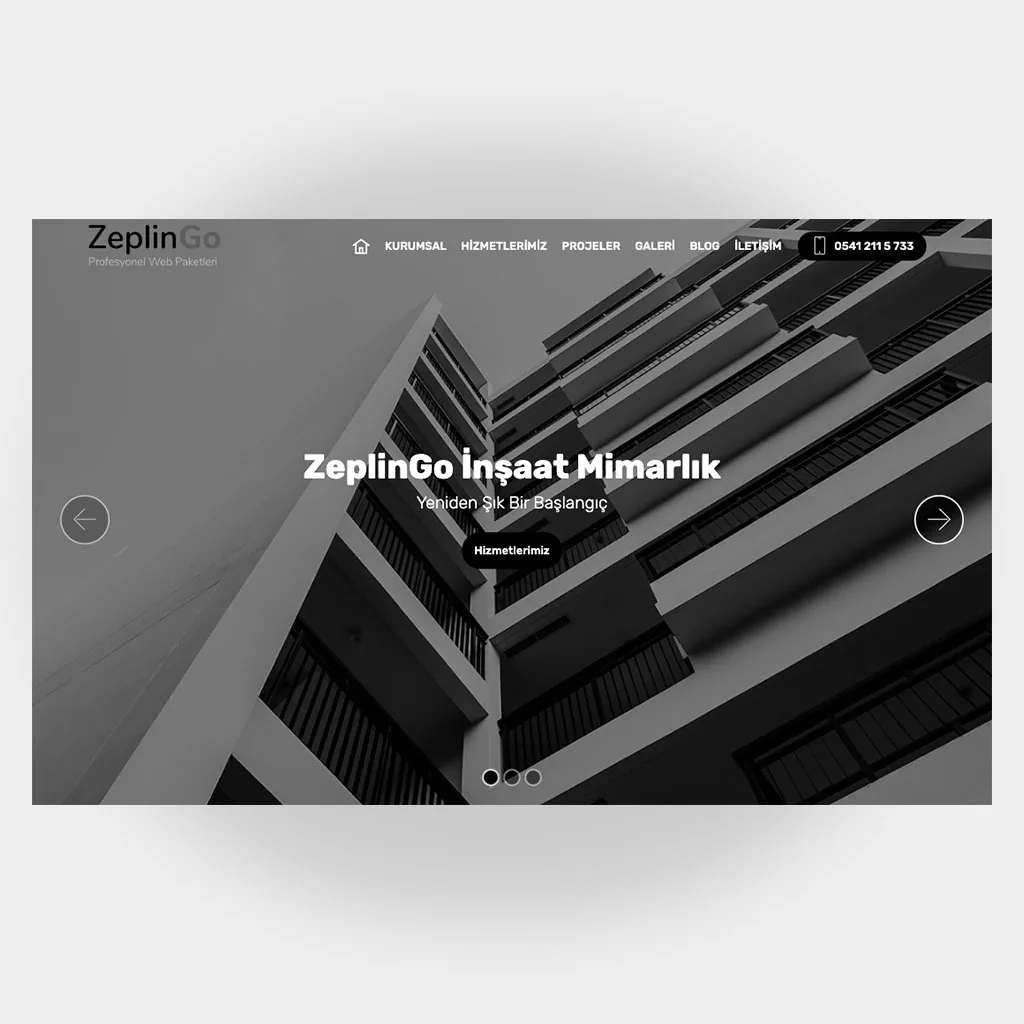 İnşaat Mimarlık Web Sitesi V4 tasarım önizlemesi