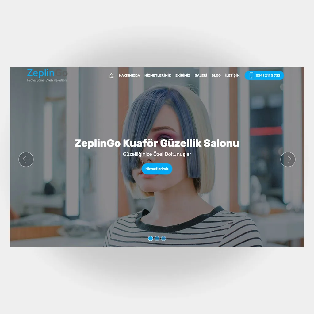 Kuaför Güzellik Salon Web Sitesi V4 tasarım önizlemesi