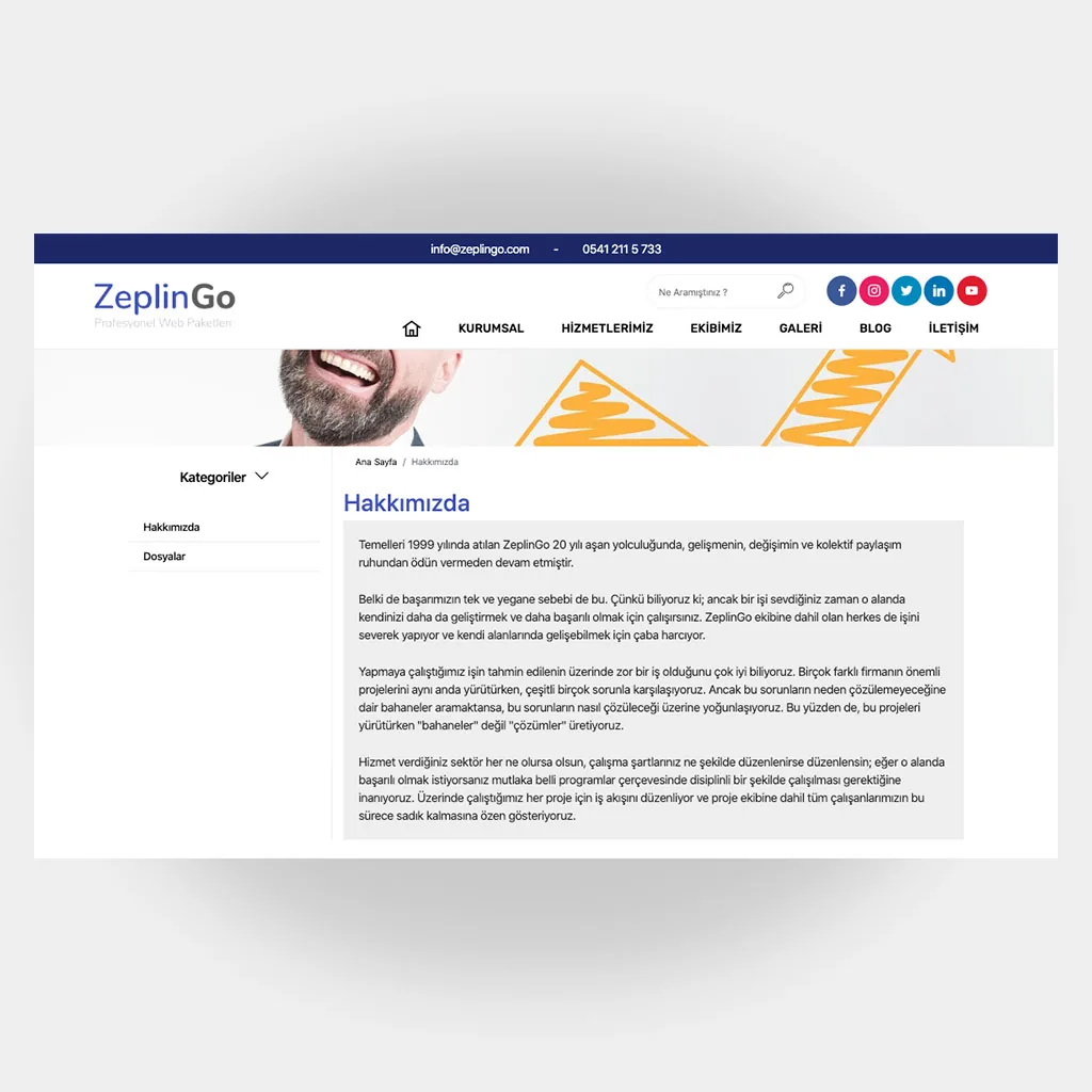 Kurumsal Web Sitesi V1 ekran görüntüsü