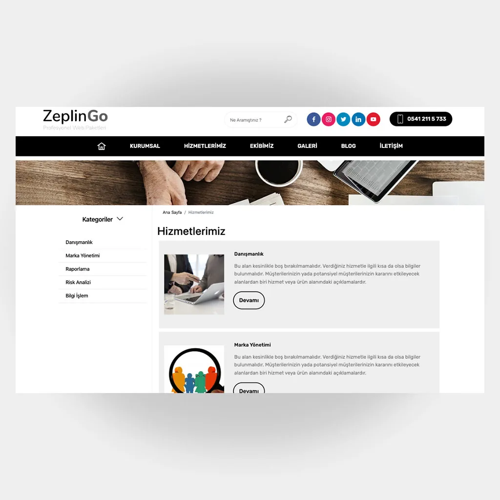 Kurumsal Web Sitesi V3 ekran görüntüsü