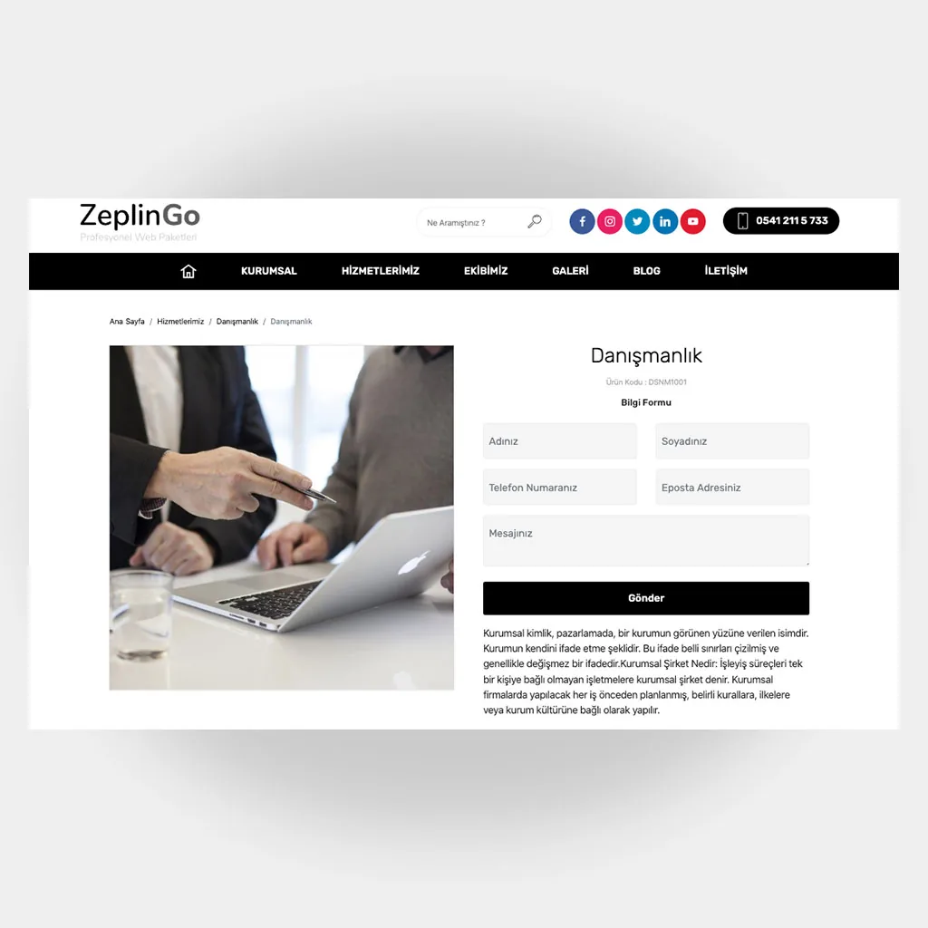 Kurumsal Web Sitesi V3 ekran görüntüsü