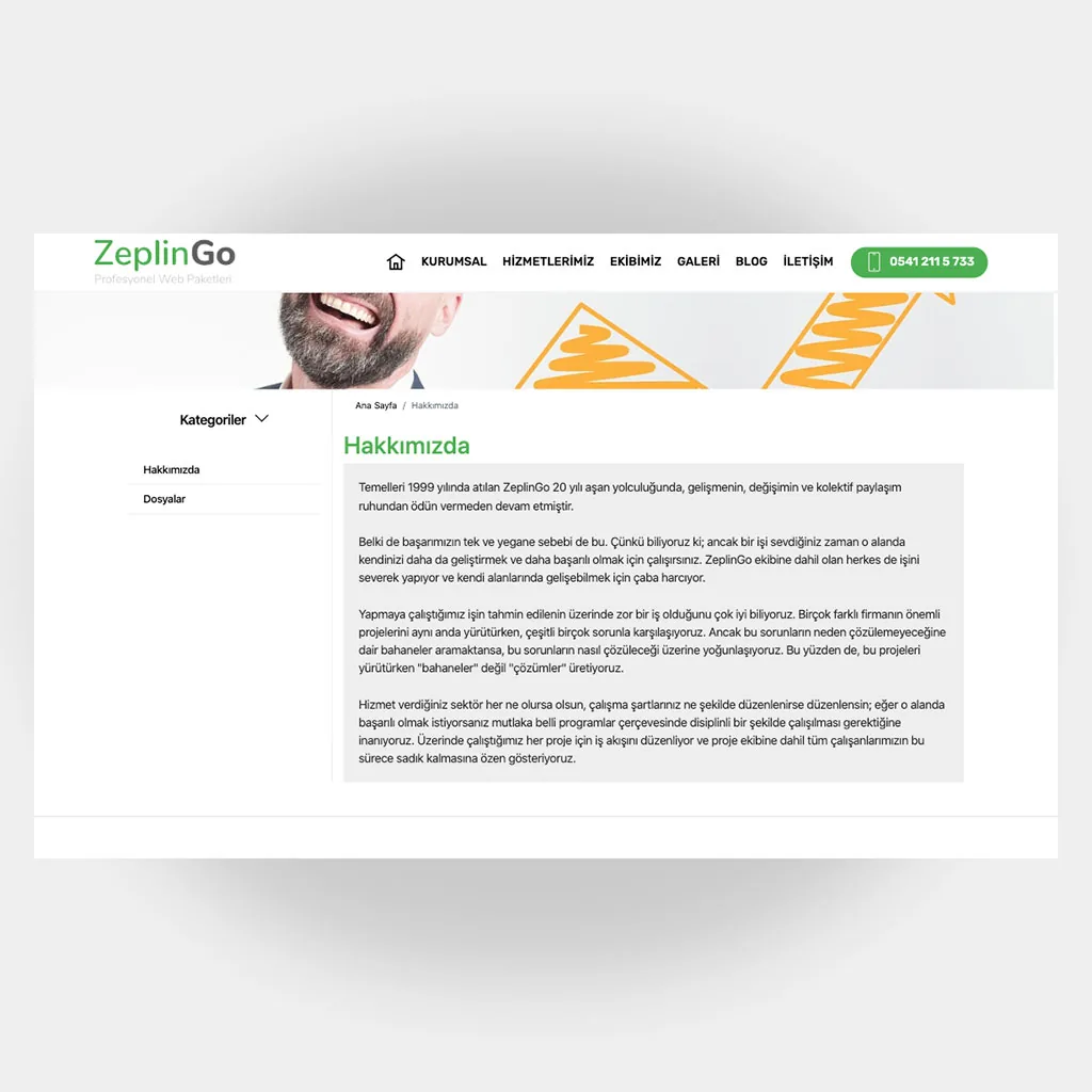 Kurumsal Web Sitesi V5 ekran görüntüsü