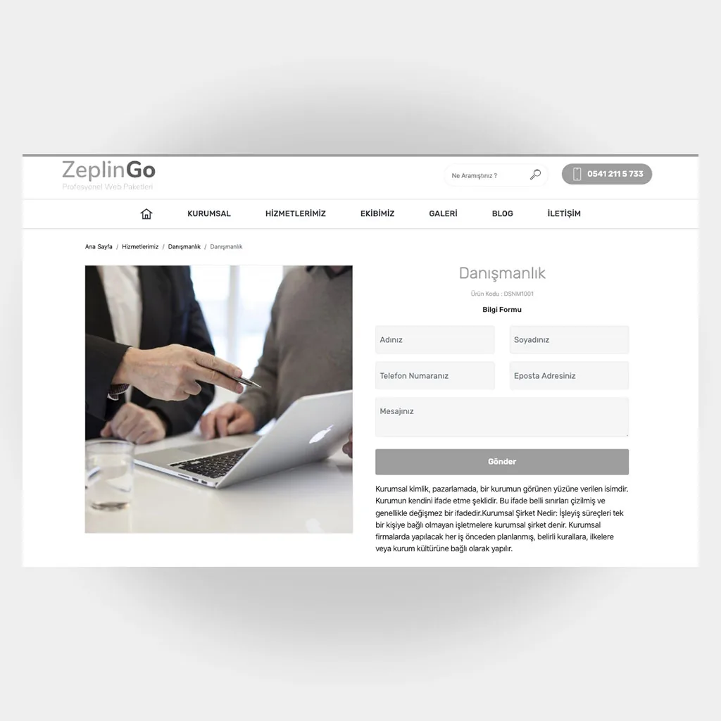 Kurumsal Web Sitesi V6 ekran görüntüsü
