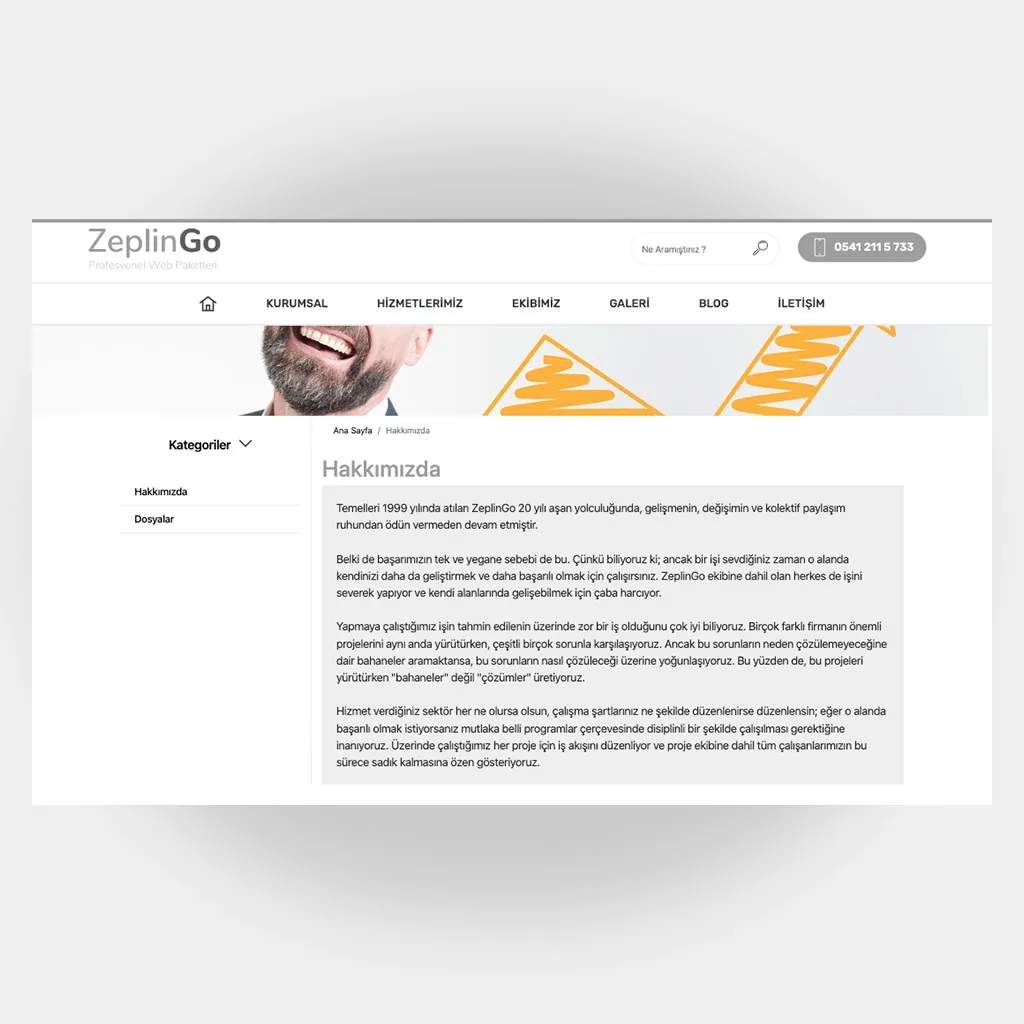Kurumsal Web Sitesi V6 ekran görüntüsü