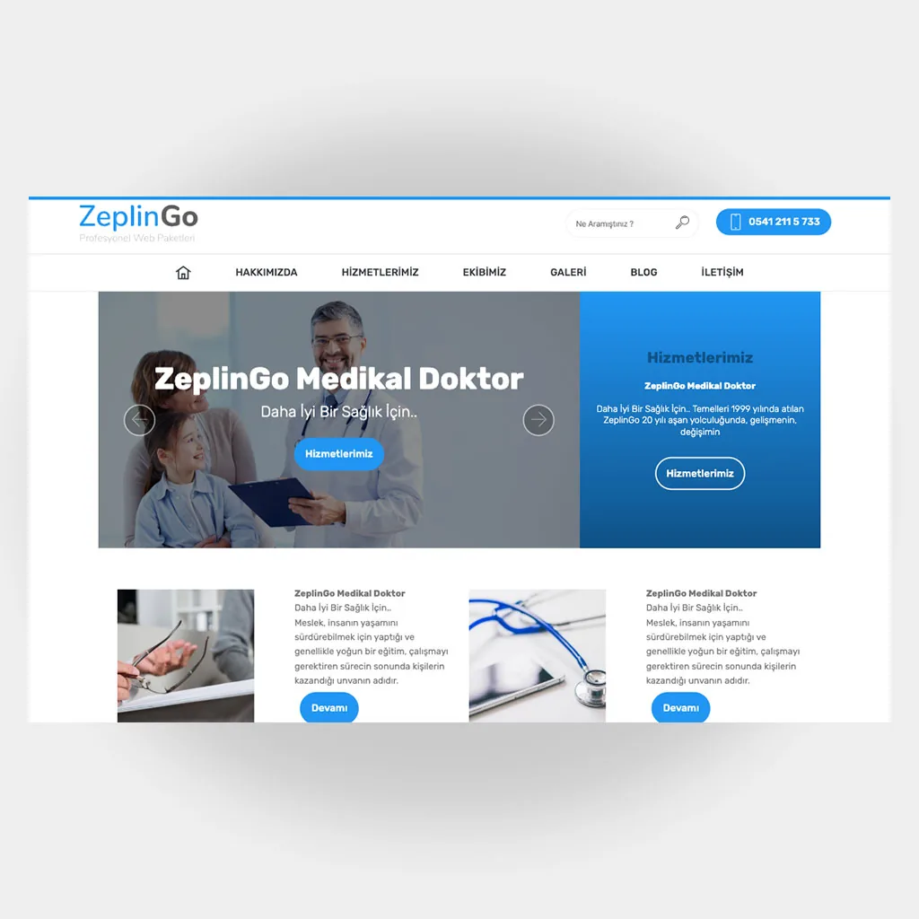 Medikal Doktor Web Sitesi V2 tasarım önizlemesi