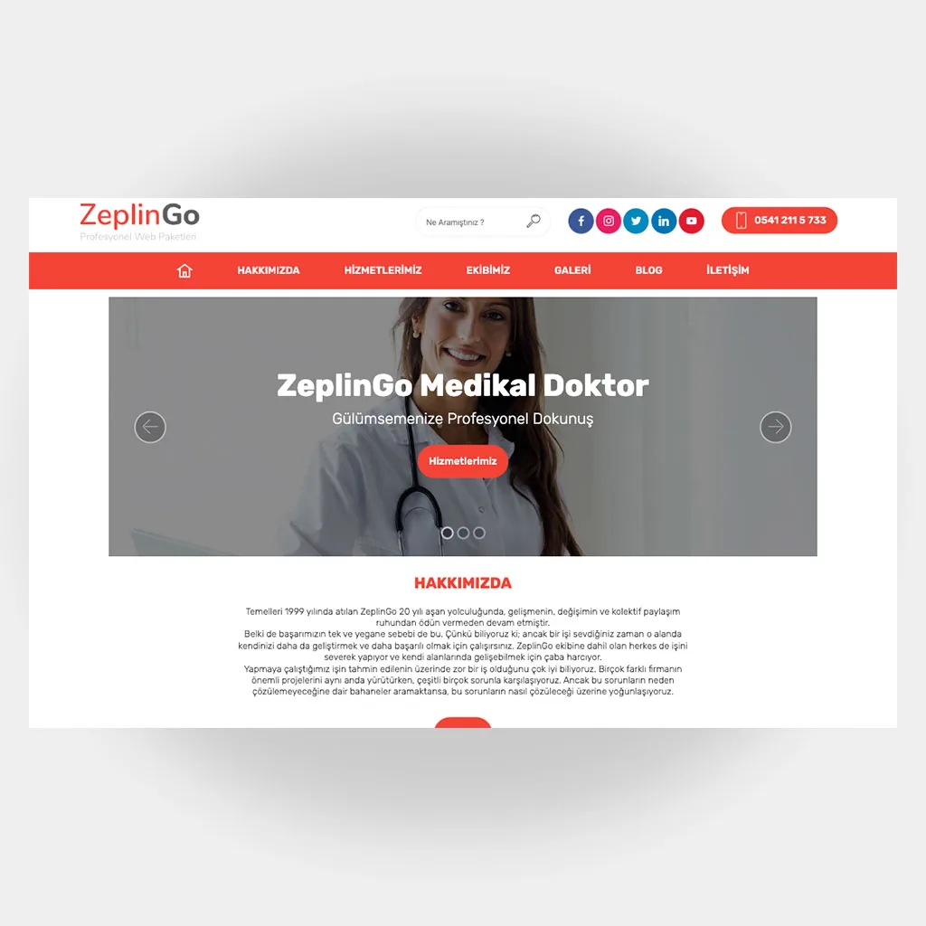 Medikal Doktor Web Sitesi V3 tasarım önizlemesi