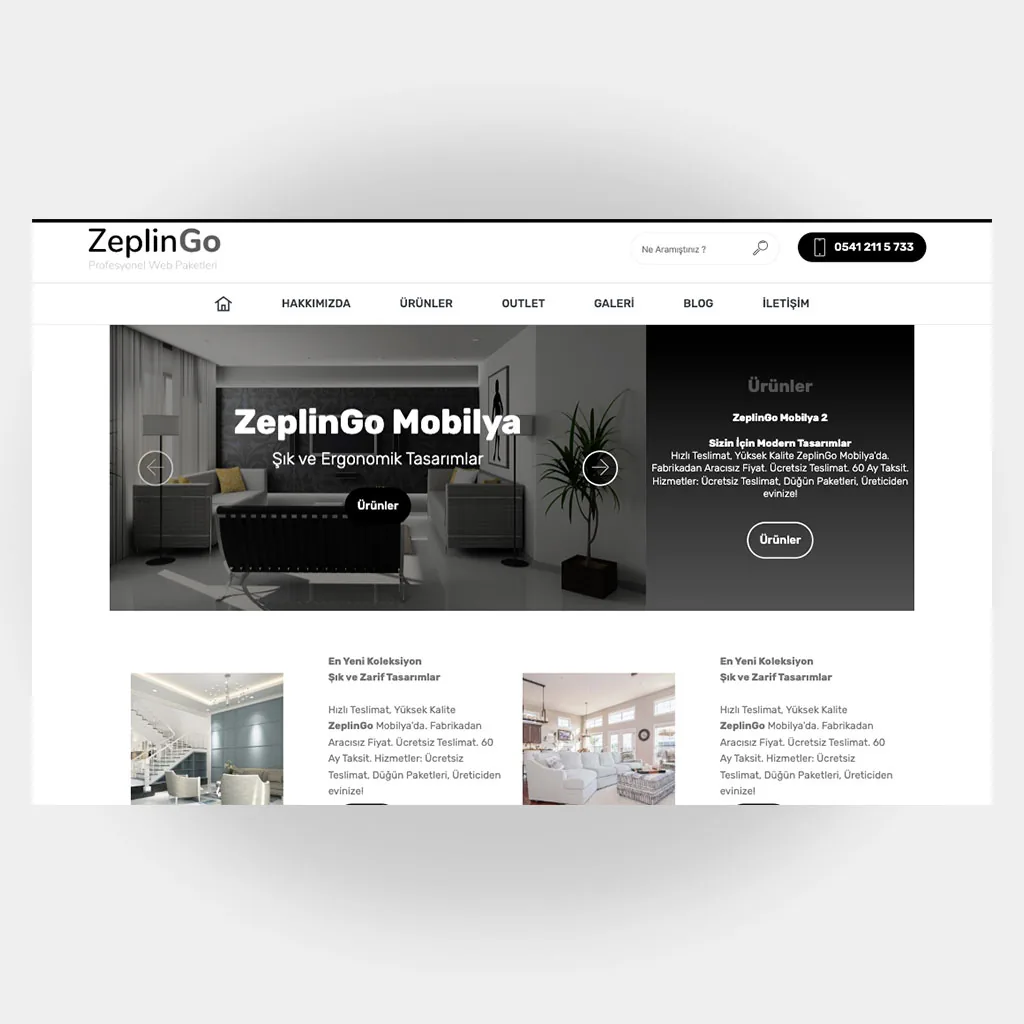 Mobilyacı Web Sitesi V2 tasarım önizlemesi