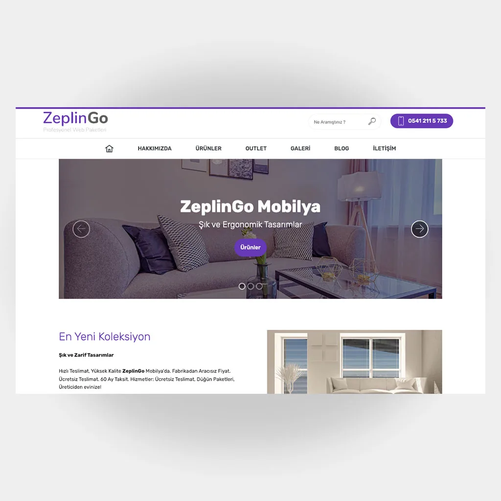 Mobilyacı Web Sitesi V6 tasarım önizlemesi