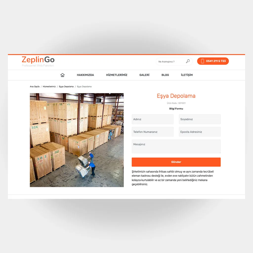 Nakliyat Web Sitesi V2 ekran görüntüsü