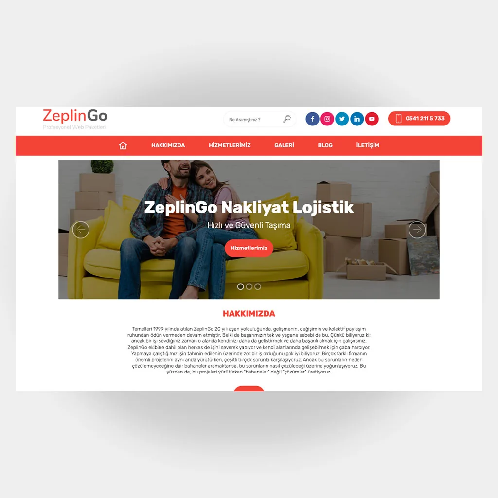 Nakliyat Web Sitesi V3 tasarım önizlemesi