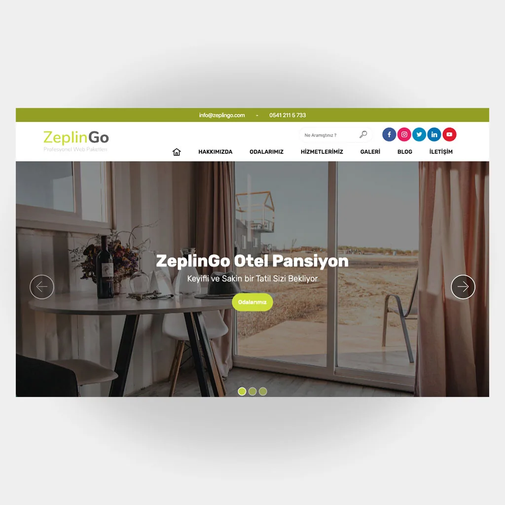 Otel Pansiyon Web Sitesi Tasarımı