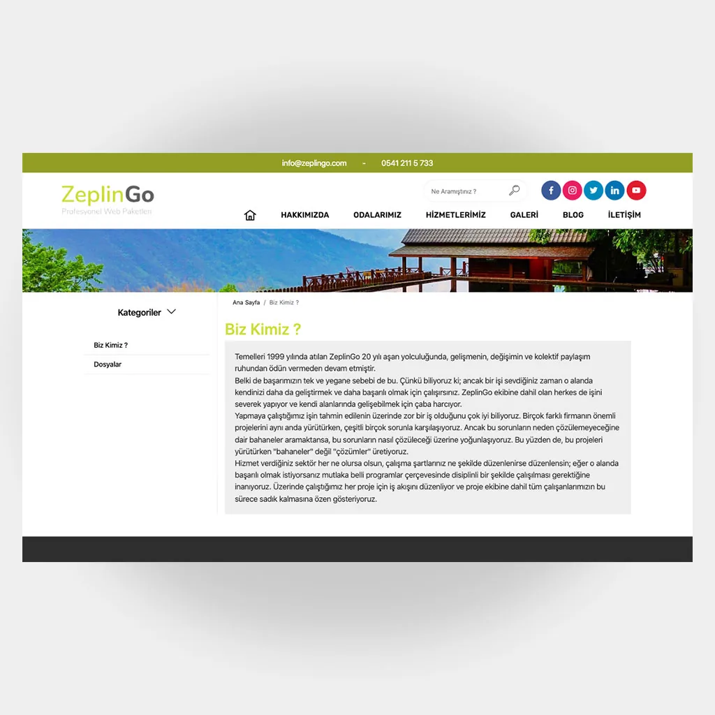 Otel Pansiyon Web Sitesi V1 ekran görüntüsü